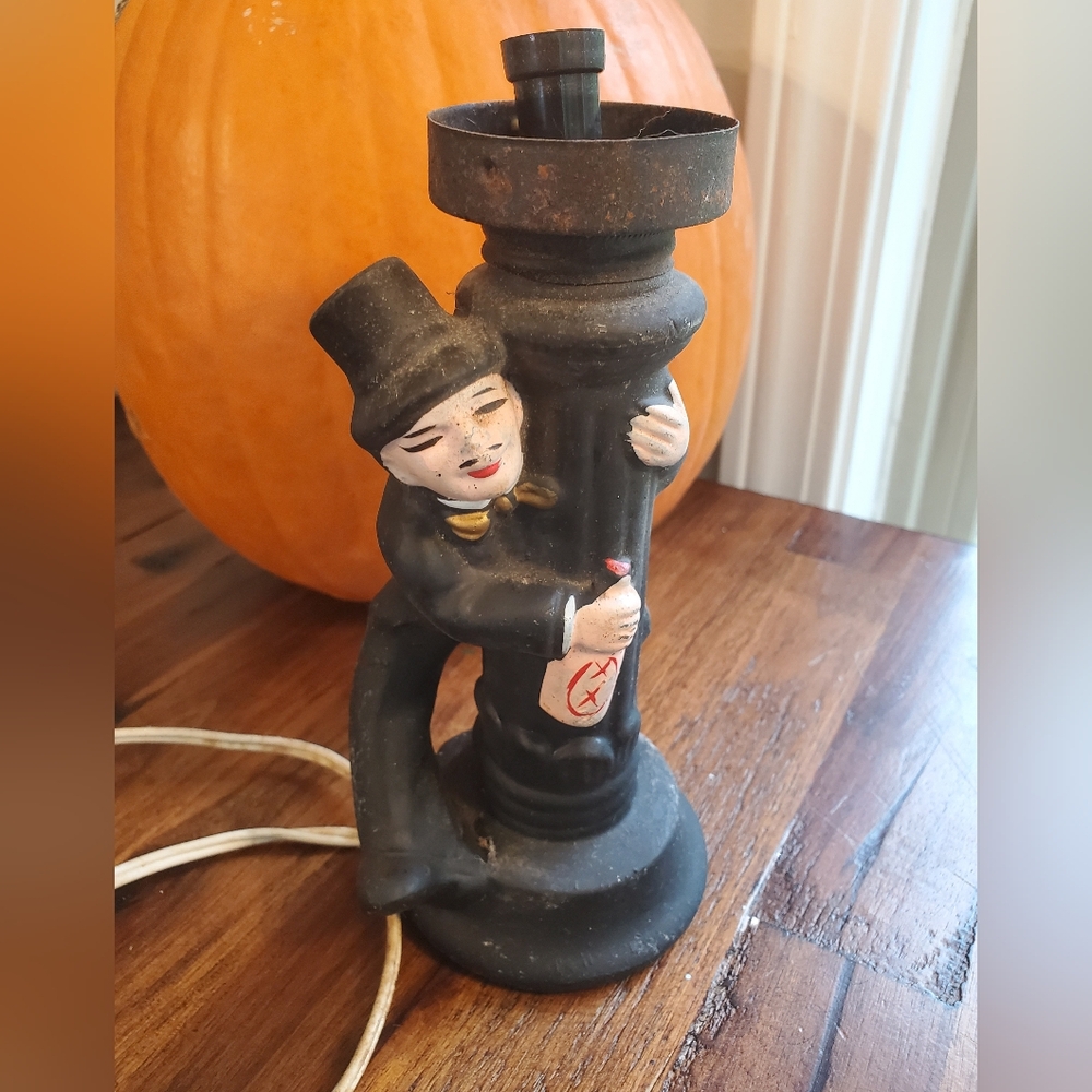 Black Antique Bar Lamp Featuring Charlie Chaplin